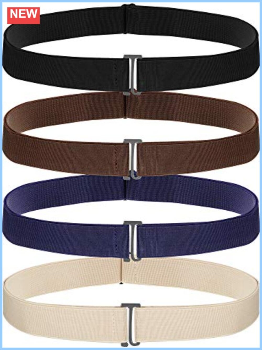 Women's Invisible Stretch Belt Flat Buckle No-Show Adjustable One Size